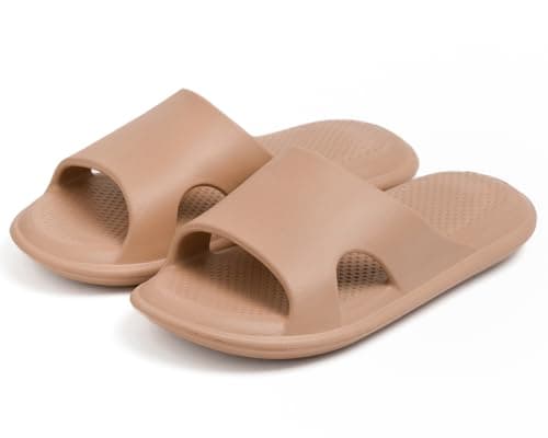 Donpapa Zapatillas Mujer Hombre Chanclas Verano Sandalias Pantuflas Playa Comodas Antideslizante de Baño Almohada Diapositivas Marrón W7 EU37-38