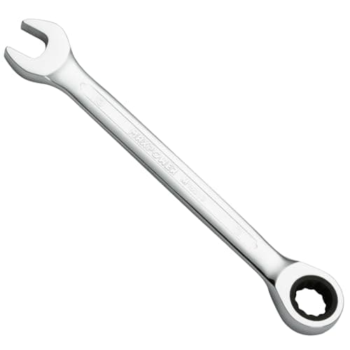 MaxPower Llave Combinada de Carraca de, llave de Engranaje Industrial con Carraca de 72 Dientes y Diseño de 12 Puntas, Fabricada con Acero al Cromo Vanadio Forjado y Tratado Térmicamente (13mm)