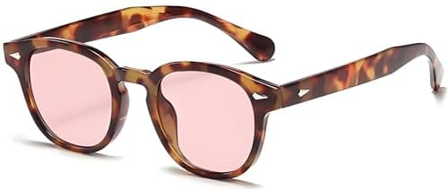 LHSDMOAT Gafas de sol redondas UV400 vintage Style Depp para hombres y mujeres, gafas viaje de conducción moda para senderismo