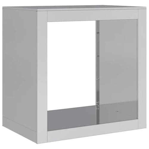 vidaXL Leñero Acero galvanizado 60x40x60 cm, Soporte para leña, Almacenamiento de Troncos, Estante para leñas, Soportes para leña