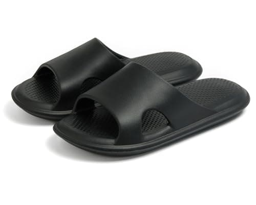 Donpapa Zapatillas Mujer Hombre Chanclas Verano Sandalias Pantuflas Playa Comodas Antideslizante de Baño Almohada Diapositivas Negro W7 EU37-38