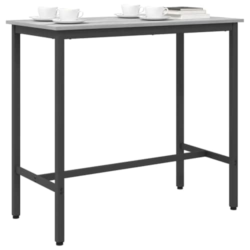 vidaXL Mesa Gris Sonoma 100 x 50 x 90,5 cm, Mesa Ajustable, Rectangular, Moderna, Ideal para Trabajar, Altura Ajustable, Madera Duradera, Patas de Acero