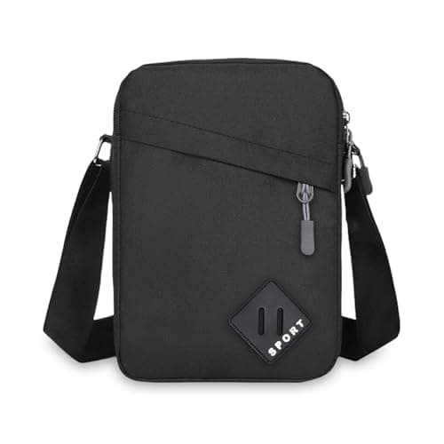 Aucuu Bolso de Hombro, Bolso Bandolera Para Hombre, Bolso de Mensajero Impermeable con Correa Ajustable y Múltiples Bolsillos, Bolso Cruzado para Trabajo, Compras, Escuela, Viajes, Uso Diario, Gris