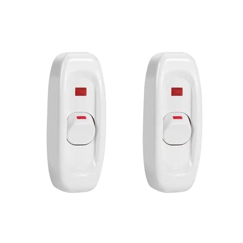 Line Power Line - Interruptor basculante (2 unidades, 250 V, 10 A, 2 A), color blanco