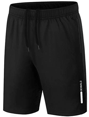 Pantalon corto Hombre Deporte Short deportivo hombre Pantalones Cortos Deporte Hombre Running Secado Rápido Shorts Core Pants de Tenis Fitness Gimnasio Gym Atletismo Verano Negro