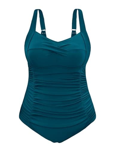 Vijamiy Bañador Mujer Reductor Barriga Tallas Grandes Push Up con Relleno Sexy Swimsuit Adecuado para Mujeres de Talla Grande Colores de Moda L-4XL(Azul Oscuro,4XL)