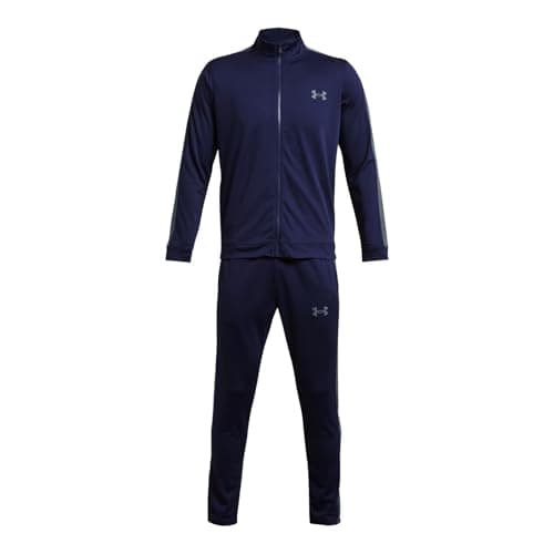 Under Armour UA Knit Track Suit Conjunto de deporte para hombre, chándal cómodo y suave, color azul medianoche/gris oscuro