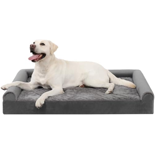 KSIIA Cama Perro Grande 105x70x18cm Cama Ortopédica para Perros Grandes Sofá para Perros Lavable y Desenfundable, XL Gris