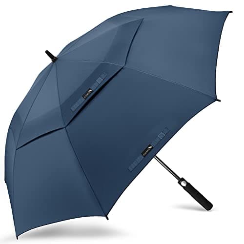ZOMAKE Paraguas Golf Antiviento Automatico 50 Pulgadas,Extra Grande Paragua Resistente con Doble Toldo Venteado Impermeable A Prueba de Viento Palo Paraguas para Hombre Mujer(Azul)