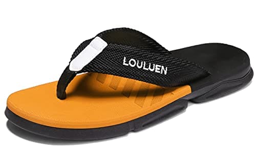 CELANDA Chanclas Hombre Sandalias De Punta Descubierta Verano Flip Flops Antideslizante Cómodo Sandalias de Piscina Beach, A Amarillo 39 EU