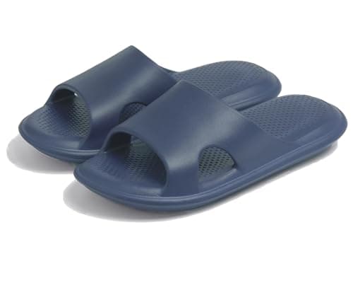 Donpapa Zapatillas Mujer Hombre Chanclas Verano Sandalias Pantuflas Playa Comodas Antideslizante de Baño Almohada Diapositivas Azul W7 EU37-38