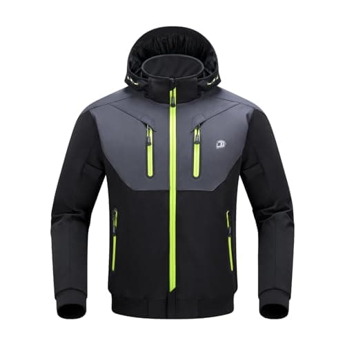 BORLENI Chaqueta de Moto para Hombres con Protectores CE Forro Extraíble Impermeable al Viento y al Agua para Todas las Estaciones XL