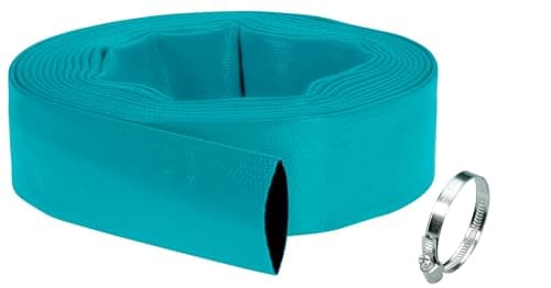 Gardena Set de mangueras planas de 38 mm (1 ½ pulgada): manguera flexible de agua, set de mangueras para bombas sumergibles, con abrazadera, resistencia a la presión de 5 bar, 10 m (5005-20)
