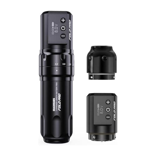 Dragonhawk Fold Pro Máquina de tatuar inalámbrica Bolígrafo con batería de 7 carreras 2.4-4.2mm, 2pcs batería de 1500mAh para tatuadores profesionales