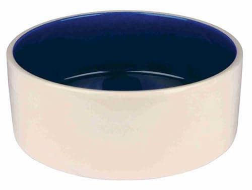 Trixie 2452 Comedero Cerámico, 2.1 L, 22 cm, Crema Azul