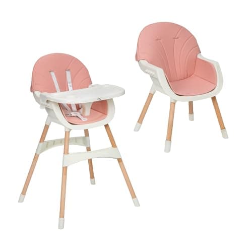 MS BabyWorld – MIKA – Trona para Bebé 3 en 1 | Convertible en Alzador y Silla | Asiento Acolchado | Plegable y Evolutiva