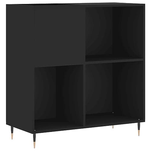 vidaXL Mueble para Discos Madera contrachapada Negro 84,5x38x89 cm