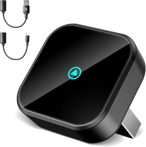TINAZEOK T3 Mini Adaptador CarPlay Inalámbrico para iPhone, Convierte CarPlay con Cable en Inalámbrico, Plug & Play con Type-C/USB, Compatible con Coches Desde 2016, Adecuado para iPhone con iOS 10+