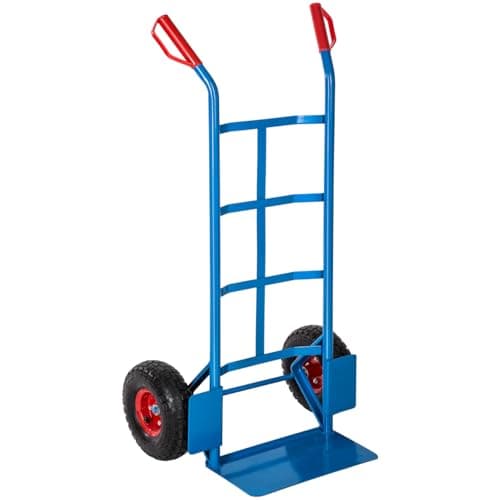 tectake® Carretilla de Mano, Estructura de Acero, Pala con Placas Protectoras, Carro con Ruedas de 27 cm, Carretilla Plegable, hasta 200 kg, Carretilla Jardin, Carretilla de Carga - Azul