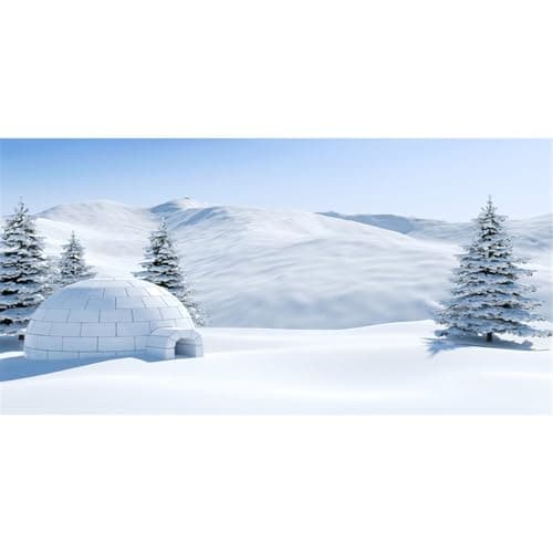MIRRORANG 61x30cm Fondo de Acuario de Invierno Bosque de abetos Montaña Nevada Iglú Mundo de Hielo y Nieve Navidad Año Nuevo Fondo de Tanque de Peces Fondo de Vinilo