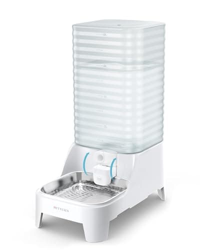 8L Bebedero Gatos por Gravedad con Grifo Patentado, Comedero Gato automático con Filtro y Base Ajustable, Boca Ancha para fácil Limpieza, Materiales Aptos para Alimentos