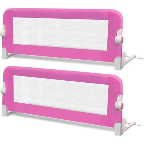 vidaXL 2x Barras de Seguridad para Cama Niño Rosa 102x42 cm Mueble Infantil