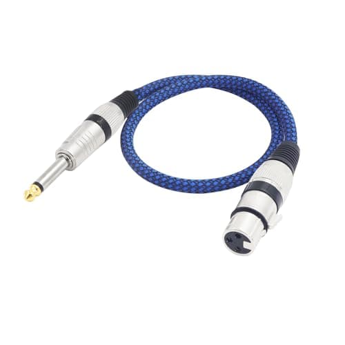 LANMINGLEL XLR hembra a 1/4 "TS Cable TS de 6,35 mm a XLR hembra Cable desequilibrado Cable de micrófono trenzado de nailon Compatible con con micrófono, estudios de grabación y más(1,64 pies)