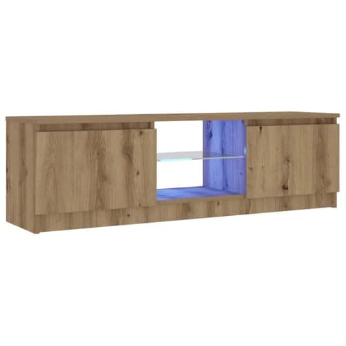 vidaXL Mueble de TV Luces LED Madera Roble Artisan 120x30x36 cm, Soporte de TV, Mueble Multimedia, Consola de TV, Mueble HiFi