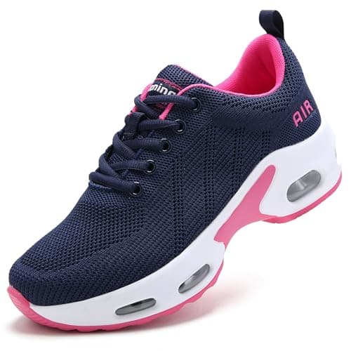 Zapatillas Mujer con Colchón de Aire Casual Sneakers Zapatillas de Correr para Mujeres Transpirables Zapatos de Ligero Running Fitness Cómodo Calzado Deportivo Azul Oscuro 37 EU