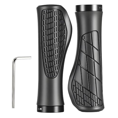 Xynovate Puños de Manillar, Puños Bicicleta Ergonómicos, Dos Lados Antideslizante de Caucho Mango Empuñadura Bicicleta para MTB BMX, Montaña Bici, Plegables Bicicletas