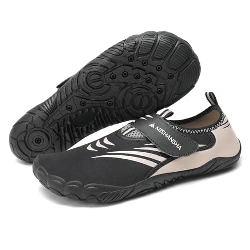 Mishansha Escarpines Hombre Mujer Agua Zapatillas de Agua Zapatos Playa Secado Rápido Escarpines para Piscina Mar Surf Acuáticos Tan,Gr.36