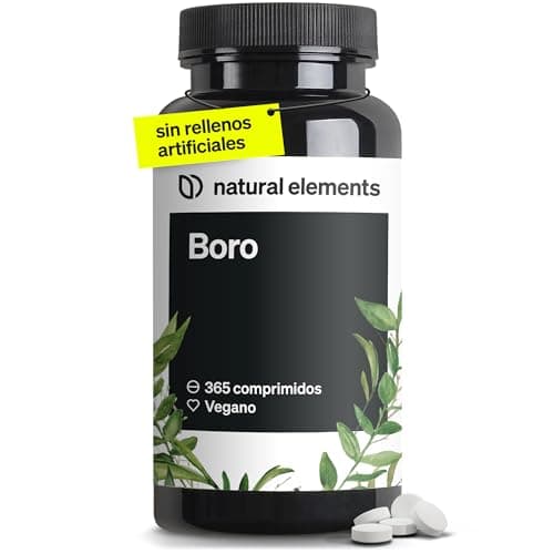 Boro puro 365 Tabletas (1 año de suministro) - Alta dosificación de 3 mg de boron por comprimido - natural y vegano - Probado en laboratorio y sin aditivos