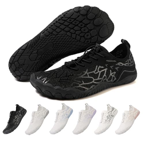 ZEPYFXIT Zapatos de Agua Mujer Hombre Secado Rápido Calzado Descalzos Ligeras Flexibles Barefoot Zapatillas de Deportes Transpirable Piscina Playa(Negro,36 EU)