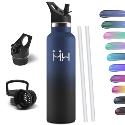 HoneyHolly Botella Agua Acero Inoxidable, 1000ML Reutilizable Sin BPA, Botella Agua Termica, Botella Agua, Aislamiento Al Vacío de Doble Pared, Termos, Cantimplora para Adultos, Deporte