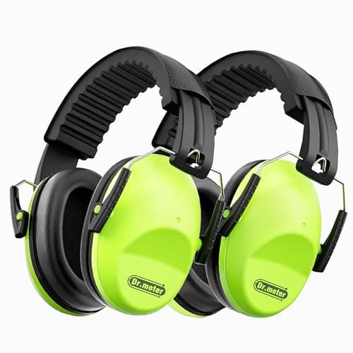 Dr.meter Cascos Antiruido Niños, Cascos Insonorizados Protectores de Oído para Niños Protectores Auditivos Cascos Ruido Orejeras Antiruido con Almohadillas Suaves Dos Verde