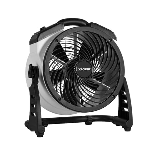 XPower Hochleistungs-Industrie-Hochgeschwindigkeits-Luftbeweger für den ganzen Raum, Luftzirkulator, Mehrzweck-Bodenventilator mit variabler Geschwindigkeit (Weiß, FC-100 900CFM)