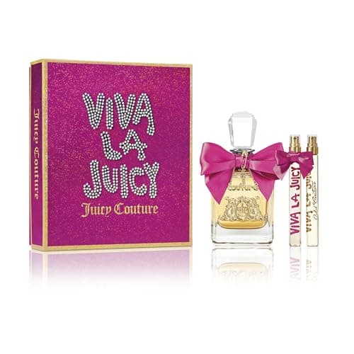 Juicy Couture - Viva la Juicy Eau de Parfum, Set de 3 Piezas, Fragancia Dulce y Floral con Vainilla, Jazmin y Caramelo, Perfumes de Mujer, Eau de Parfum de Larga Duración para Cualquier Momento