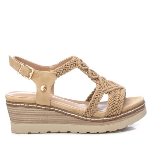 XTI - Sandalia Mujer Beige - Calzado Cómodo y Versátil - Moda casual - Modelo 14283804 (Talla 37)