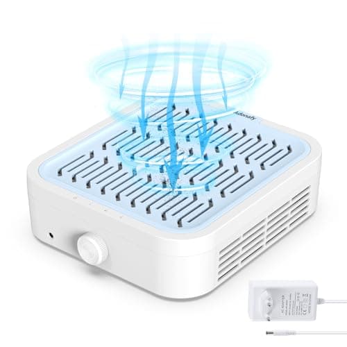 Adonafy Extractor de Polvo para Uñas Profesional: 120W Potente Aspirador de Uñas para Principiantes - Bajo Nivel de Ruido Silencio Aspirador de Polvo de Manicura para Casa Salon(Azul)