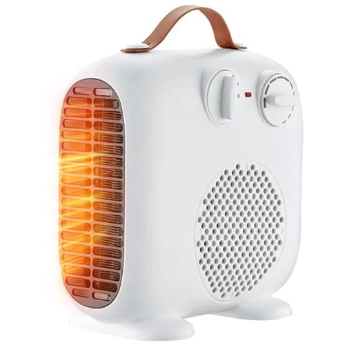 BioAura Calentador Eléctrico 2000W, Pequeño Calefactor bajo Consumo, Calentador Eléctrico Portátil Silencioso, Ventilador Radiador Electrico de 3 Velocidades Para Interiores, Calefactor baño