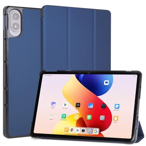 RSAquar Funda para Xiaomi Redmi Pad 2 Pro 2025 | Redmi Pad Pro 12.1 Zoll 2024 – Carcasa Trifold de Cuero PU con Soporte, Cubierta con Funda Dura de PC, Auto Activación/Suspensión,Azul Marino