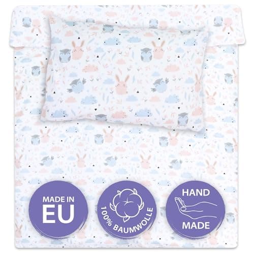 Totsy Baby Funda nordica Infantil 100x135 cm para Cuna 70 - algodón Saco nordico y Cubre de edredon Cama para niños y niñas Juego Fundas para edredón 100 x 135 cm con Almohada 60 x 40 cm Oeko-Tex