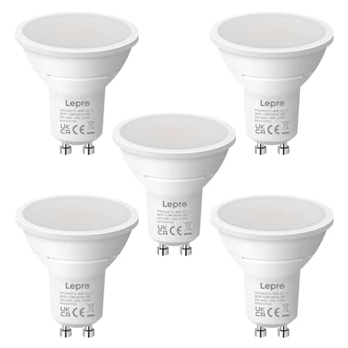 Lepro Bombilla LED GU10, 4W Equivalente a 50W, Luz Blanca Cálida 2700K, Bombilla GU10 LED 345 lúmen, Ángulo de Haz de 100°, Bajo Consumo, Apta para Iluminación de Interior, No Regulable, Paquete de 5