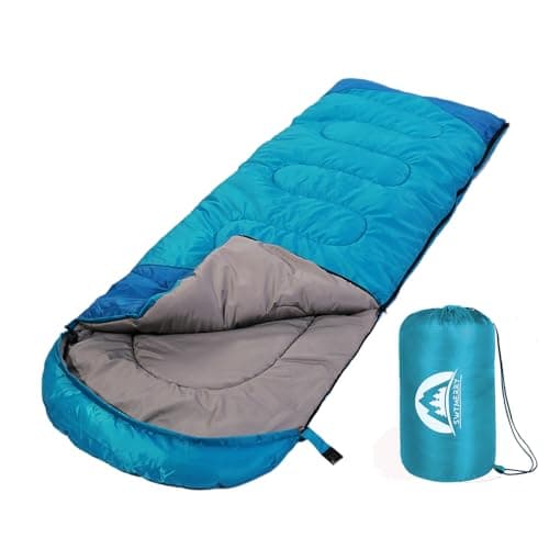 SWTMERRY- Saco de Dormir 4 Estaciones (Verano, Primavera, otoño, Invierno) Clima cálido y frío: Uso Ligero, Impermeable en Interiores y Exteriores para niños Adultos Senderismo Mochilero Camping