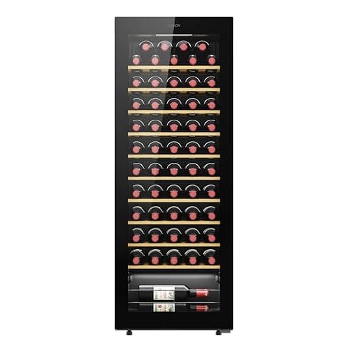 Candy DiVino CWC058, Vinoteca, 58 Botellas, WiFi, App hOn, Puerta Reversible, 10 Baldas, Tratamiento Anti-UV, Compresor Antivibraciones, Iluminación LED, Control Digital,Tirador Integrado, 37DB, Negro