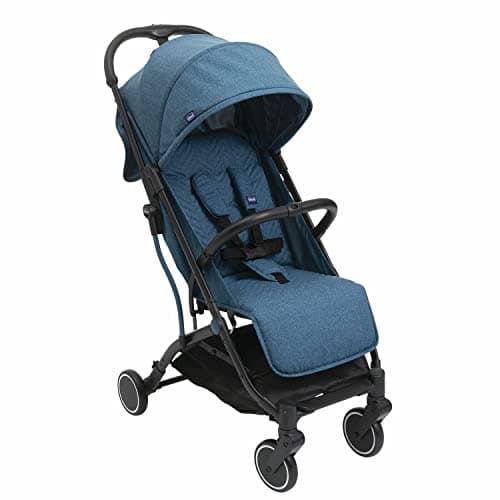 Chicco Trolley Me Silla de Paseo Ligera de 0 Meses hasta 15 kg, Buggy Reclinable y Plegable con Función de Trolley, Cierre Compacto, Cubierta para la Lluvia y Capota Plegable - Color Azul