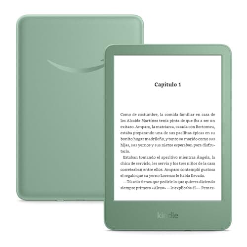 Amazon Kindle (16 GB), más ligero y compacto, pantalla sin reflejos, pasos de página más fluidos, luz frontal ajustable, batería de larga duración | Sin publicidad, verde matcha + Kindle Unlimited