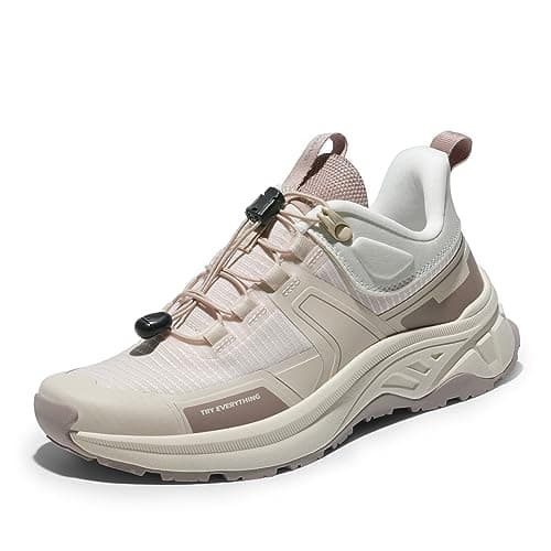 NORTIV 8 Zapatos de Senderismo Botas de Montaña Mujer Zapatillas Trekking Caza Antideslizante Ligeros al Aire Libre Transpirables Ligero,Size 37,Caqui,SNHS239W