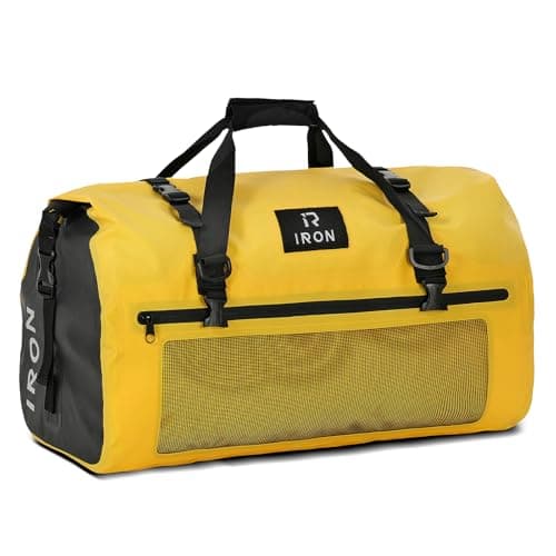 BORLENI Bolsa Moto Impermeable Maleta Trasera Moto Bolsa de Sillín Alforja Viaje Drybag Hombre Mujeres para Viajes, Deportes, Ciclismo, Senderismo, Camping, Playa 50L Amarillo
