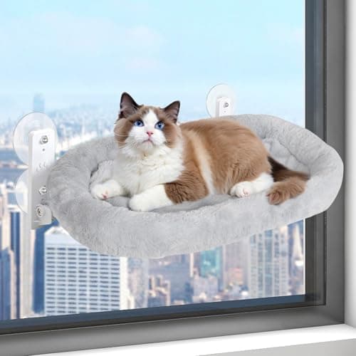 Hamaca para gatos con ventosas, ahorra espacio y es estable, para gatos de hasta 12 kg, cómoda tumbona para gatos grandes, ideal para observación de aves, 52 x 30 cm